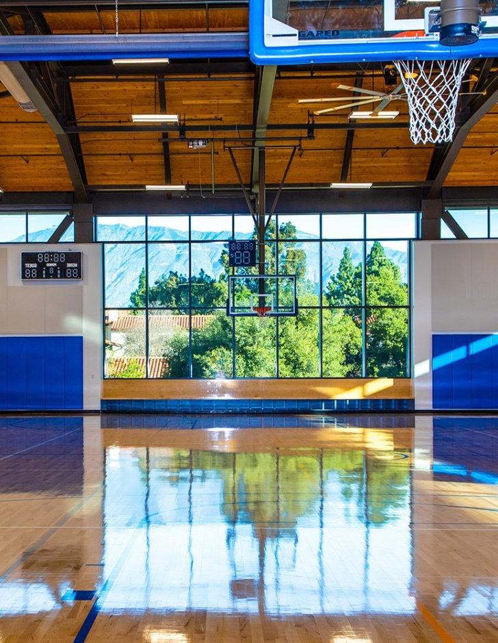 The N&N Practice Gymnasium at the Pomona-Pitzer Center for Athletics, Recreation, and Wellness